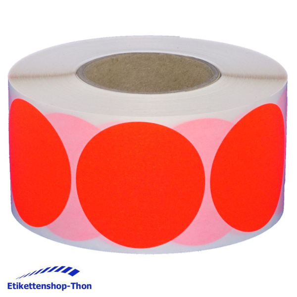 Markierungspunkte - Durchmesser 80 mm - 500 Stück - Leuchtrot